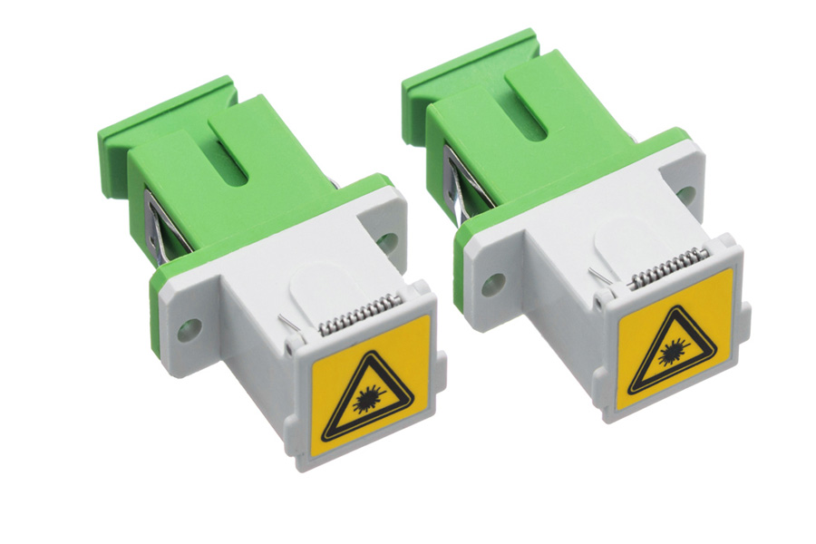 SC/APC Fiber Optical Simplex Singlemode Adapter with Shutter