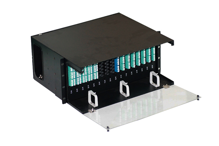 4RU 384-Fiber Rack Mount Patch Panel (MPO-LC, OS2 Single-Mode/Multimode)
