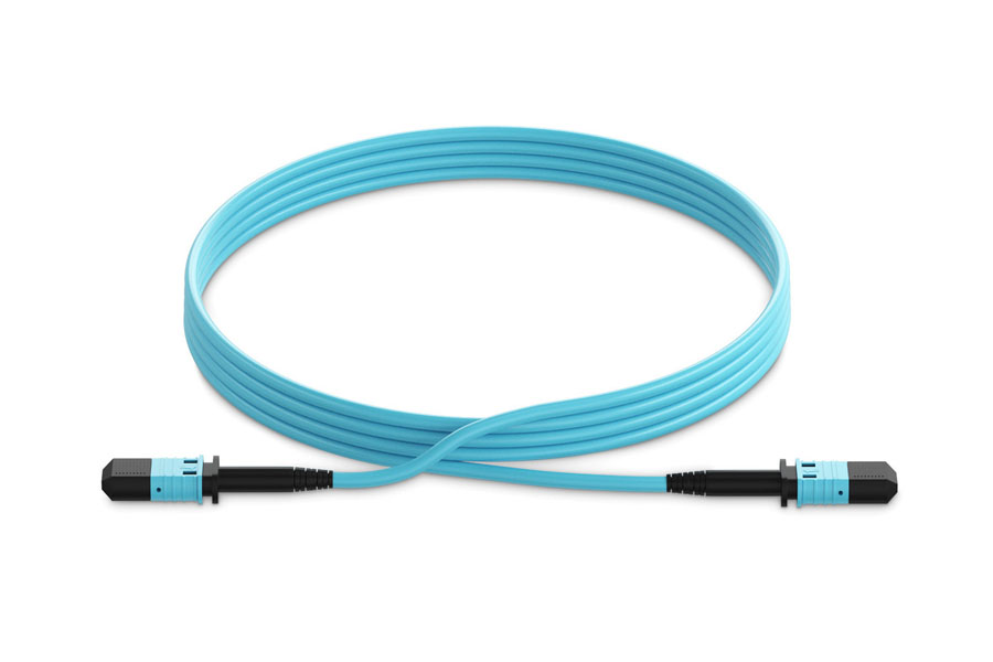 40Gbps 12FO MTP/MPO to MTP/MPO Fiber OM3 Trunk Aqua Cable