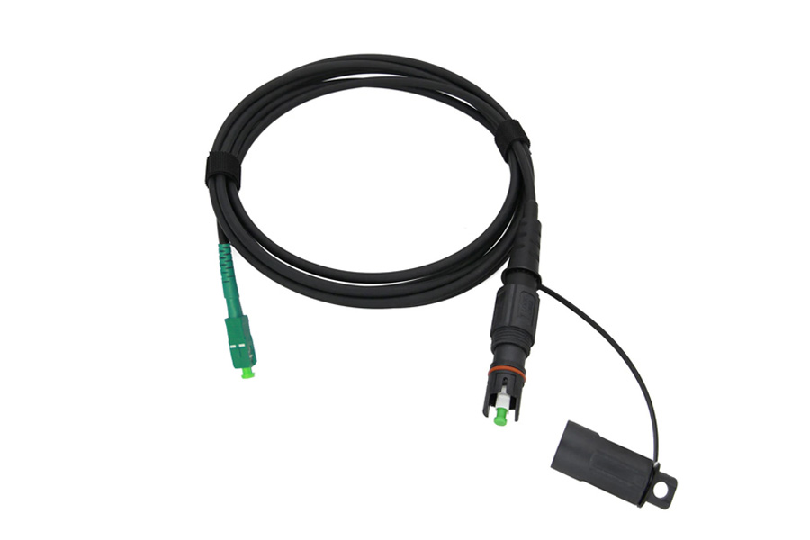 5.0mm Pre-connectorized OptiTap to SC APC Simplex Armored Fiber Optic Jumper