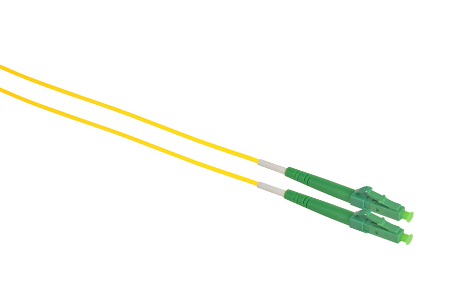 Customized Length 3.0mm LC/APC - LC/APC Singlemode Simplex Fiber Optical Patch Cable, 9/125μm, Yellow LSZH Jacket