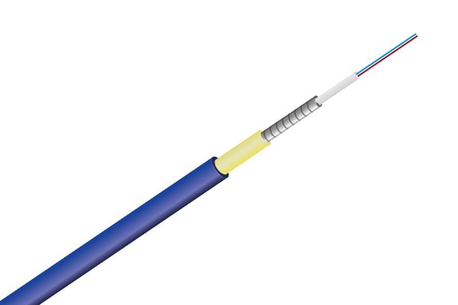 2FO Indoor Duplex Armored Fiber Optical Cable