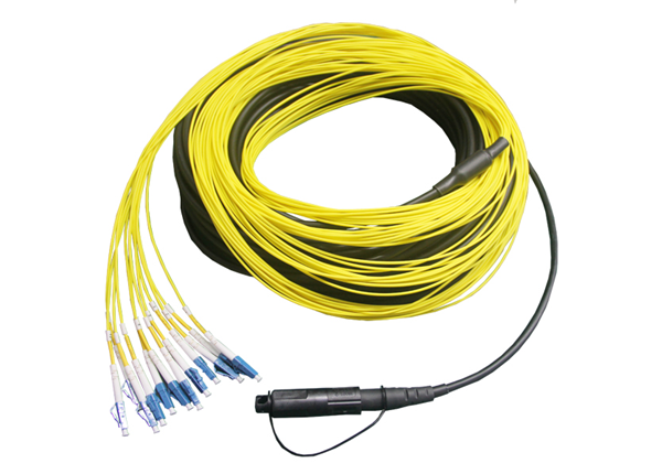 12F Fiber Optic OptiTap MPO to LC UPC Simplex Precon Cable Assembly