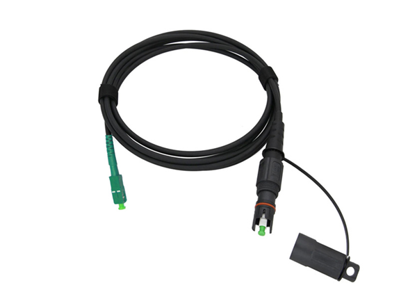 5.0mm Pre-connectorized OptiTap to SC APC Simplex Armored Fiber Optic Jumper