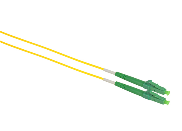 Customized Length 3.0mm LC/APC - LC/APC Singlemode Simplex Fiber Optical Patch Cable, 9/125μm, Yellow LSZH Jacket