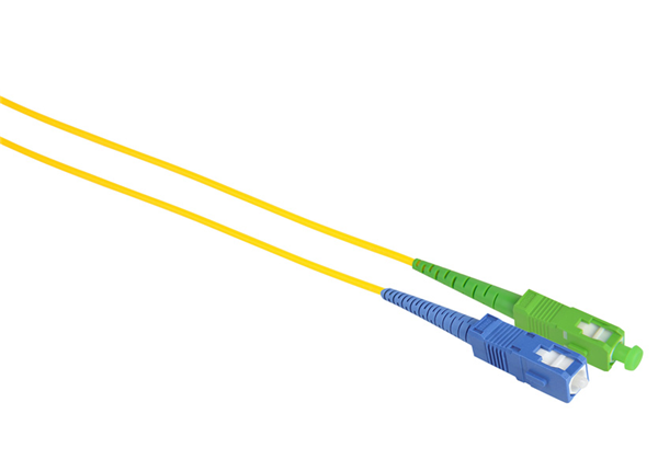 Customized Length 3.0mm SC/APC - SC/APC Singlemode Simplex Fiber Optical Patch Cable, 9/125μm, Yellow LSZH Jacket