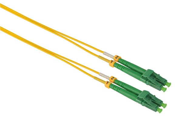 Customized Length 3.0mm LC/APC - LC/APC Singlemode Duplex Fiber Optical Patch Cable, 9/125μm, Yellow LSZH Jacket