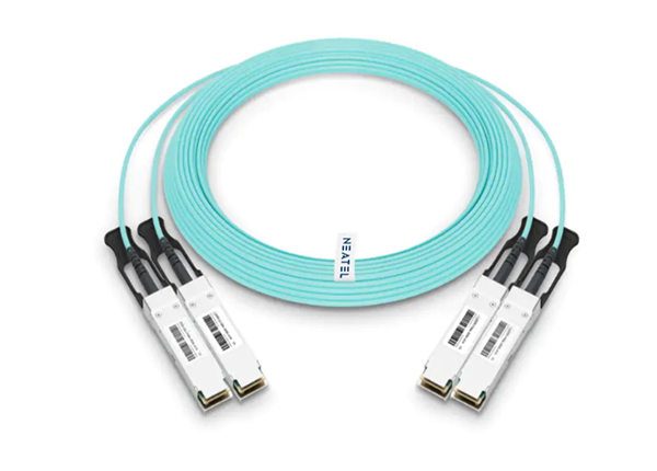 Breakout AOC 3m (10ft) 2 x 200G QSFP56 InfiniBand HDR to 2 x QSFP56 InfiniBand HDR Active Optical Cross Connect Splitter H-Cable (850nm, MMF)